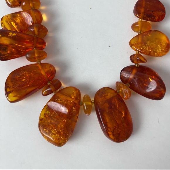 Vintage Genuine Yellow Honey Baltic  Amber Beads Necklace Statement Янтарь - Picture 3 of 9